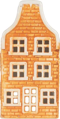 Immagine prodotto di Clayre & Eef Portacandele House 9x10x19 cm in Vetroceramica arancione