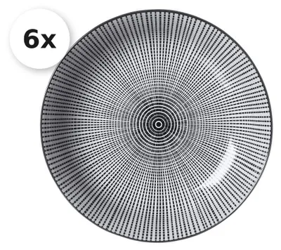 Produktbild von Suppenteller 20,5cm 6er Set Takeo Stripes