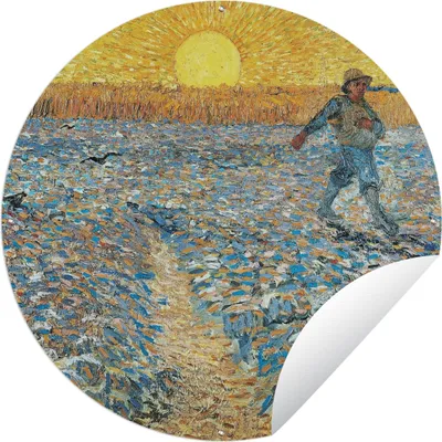 Produktbild von MuchoWow® Gartenposter Outdoor-Poster Rund Der Sämann - Vincent van Gogh Ø 150 cm Gartendeko Rundes Poster draußen