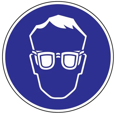 Produktbild von Gebotszeichen Augenschutz benutzen D.200mm Kunststoffschild blau/weiß