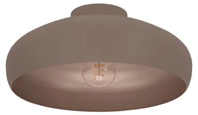 Image de EGLO Plafonnier Mogano, plafonnier rond en acier couleur moka, lampe de salon vintage et scandinave, lampe plafond salon, E27