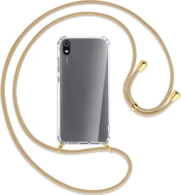 Produktbild von Handykette Backcover-Schutzhülle mit Band (Metall goldfarben) für Xiaomi Redmi 7A - caramel