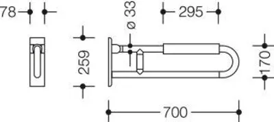 Produktbild von HEWI 801.50B211 95 Stützklappgriff Ser 801, matt,