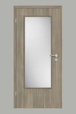 Produktbild von Pertura Zimmertür Yori CPL Lärche Smoke aufrecht 98,5x198,5 cm Links mit Lichtausschnitt G3 (ohne Glas)