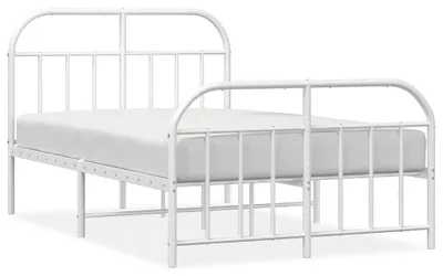 Produktbild von vidaXL Bettgestell mit Kopf- und Fußteil Metall Weiß 120x190 cm