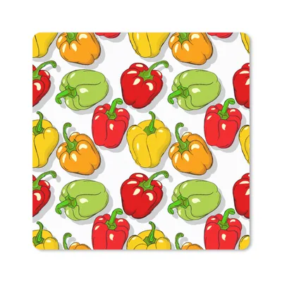Produktbild von MuchoWow® Mauspad Mousepad Muster - Lebensmittel - Paprika 30x30 cm - Mousepads - Maus Mat - Pad - Mausunterlage - Gaming