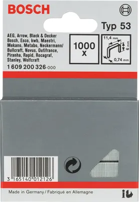 Image de BOSCH 1609200326 1.000 BOSCH Tackerklammern Typ 53 6 mm