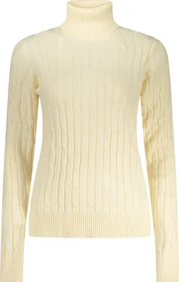 Produktbild von Weißer Damenpullover 1963: Rollkragen & Zopfmuster aus Norwegen