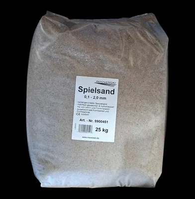 Produktbild von Spielsand 25 kg, 0,1-0,9 mm, kalkfrei, staubarm, gerundete Körnung für Sandkasten