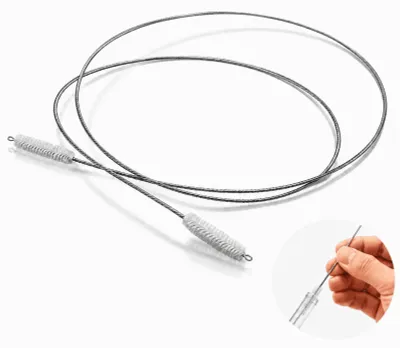 2 flexible Reinigungsbürsten, 100 cm, Edelstahl, für Rohre & Schläuche