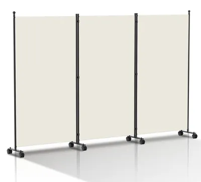 Obrázek produktu pro Paravan, rozdělovač prostoru, 3 díly, rozměry 263 x 181 cm, barva béžová