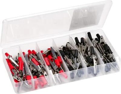 Produktbild von Krokodilklemmen Sortiment 80 teilig Kabelverbinder Set rot schwarz