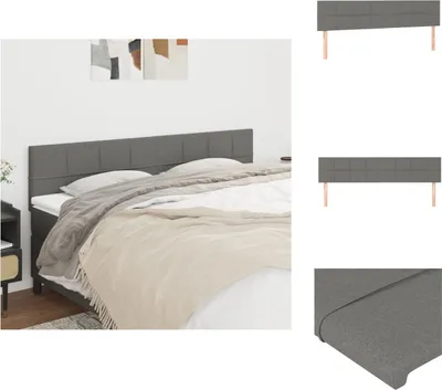 Immagine prodotto di vidaXL Testiere 2 pz. Tessuto grigio scuro 90x5x78/88 cm - Testate e piedi
