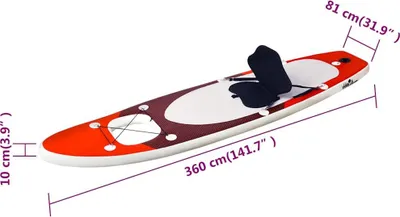 Obrázok produktu pre vidaXL SUP doska Set nafukovacia červená 360x81x10 cm