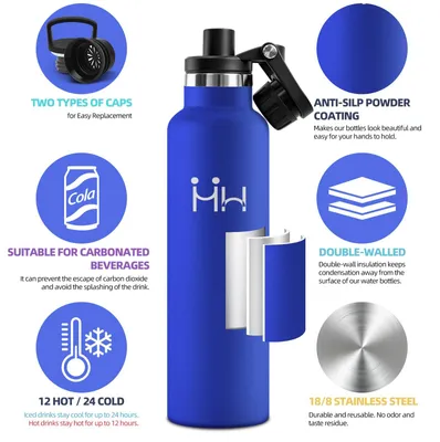 Produktbild von Motswedi Thermosflasche 1l, Auslaufsicher, Trinkflasche Edelstahl, Kalt&Warm, Tr