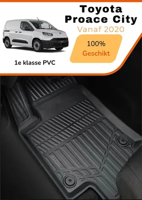 Obrázek produktu pro Toyota Proace 2016–současnost – Prémiové rohože v karbonovém vzhledu – Vysoce kvalitní TPE – Ochrana za každého počasí – Zvýšené okraje – Protiskluzové