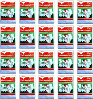 A grid of identical product packaging for Vielzweckplane.