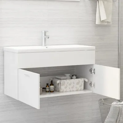 Produktbild von "im Sonderangebot" Waschbeckenunterschrank - CLORIS - Badezimmerschrank - schlichte Design - Weiß 90x38,5x46 cm Holzwerkstoff - NeuMöbel7839169