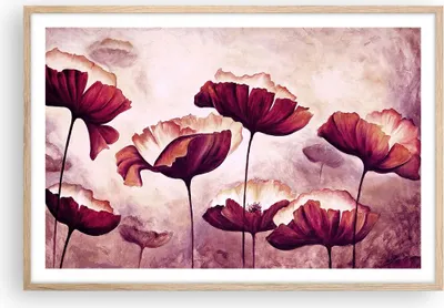 Produktbild von Gerahmtes Poster - Rahmen in heller Eiche - Mohn Blume Wiese - 91,5x61 cm - Wand Bild - Wanddeko - Wandbilder - Kunstposter - Wandposter - Bilderrahmen - Bilder - Kunstdruck - Wandbild P2NAA91x61-3934