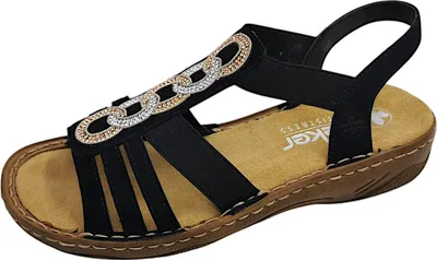 Produktbild von Rieker  Damenschuhe Sandalette Schwarz Freizeit, Schuhgröße:40 EU