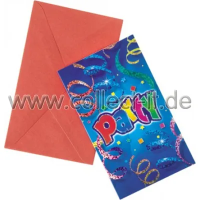 Produktbild von Party Streamers Einladungsk. & Umschläge, 1Stück