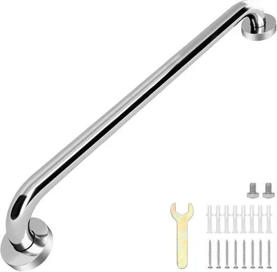 Produktbild von Griffstange 60 cm - Edelstahl, rutschfest - Für Senioren und Menschen mit Behinderung - Zusätzliche Unterstützung beim Duschen oder Baden