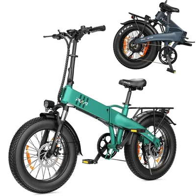 Obrázek produktu pro 20x4.0" Elektrokolo, 48V, 15Ah, dojezd až 100 km, fatbike, skládací elektrokolo, 250W, skládací, Shimano 7 rychlostí, LCD displej, zelená barva