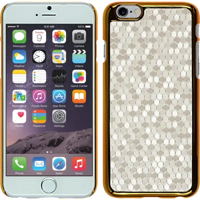 Produktbild von PhoneNatic Case kompatibel mit Apple iPhone 6s / 6 - Hülle weiß Hexagon Hard-case + 2 Schutzfolien