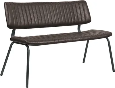 Produktbild von LABEL51 Esszimmerbank Gusto - Dunkelbraun - Kunstleder - 120 cm