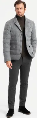 Produktbild von Ombre Steppjacke für Männer in Sakkoschnitt grau L