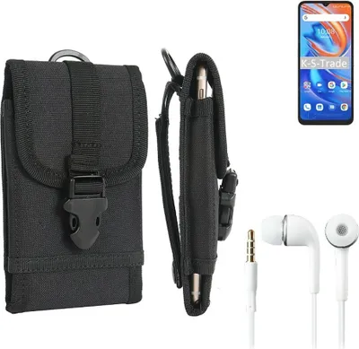 Produktbild von K-S-Trade Holster Schutz Hülle kompatibel mit UMIDIGI A13S Gürteltasche Handy Hülle Tasche outdoor Seitentasche schwarz 1x + Kopfhörer