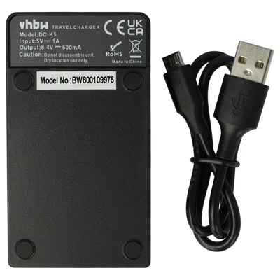 Produktbild von vhbw USB-C Ladegerät kompatibel mit Canon PowerShot SX50 HS, SX40 HS, SX60 HS,, G1 X, G15 Kamera - Ladeschale + USB-C Kabel Ladeanzeige