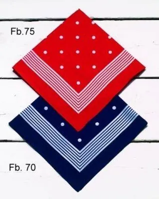 Produktbild von modAS Vierecktuch Bandana Kopftuch ca. 54x54 cm- Tuch in verschiedenen Designs und Farben aus Baumwolle in Blau mit Punkten