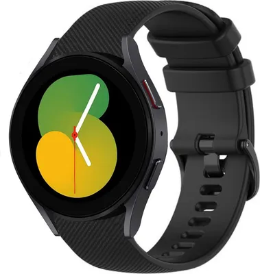Produktbild von Strap-it Samsung Galaxy Watch 5 - 40mm Luxus-Silikonarmband (Schwarz)