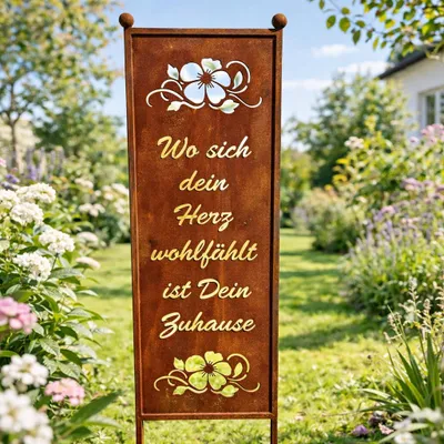 Produktbild von Wo sich dein Herz .....Gartenschild Gartenstecker Sichtschutz