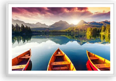 Produktbild von Gerahmtes Poster - Weißer Rahmen - See Natur - 91,5x61 cm - Wand Bild - Wanddeko - Wandbilder - Kunstposter - Wandposter - Bilderrahmen - Bilder - Kunstdruck - Wandbild - P2WAA91x61-3579