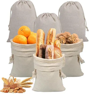 Image de Sac à pain en lin 40 x 30 cm, réutilisable