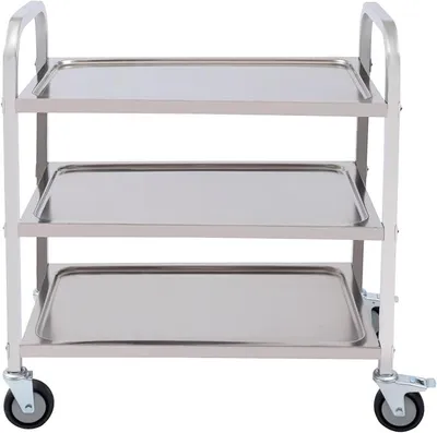 Produktbild von Servierwagen mit Rollen Edelstahl, küchenwagen Edelstahl 3 Etagen Küchen Rollenwagen für Hotels, Restaurants