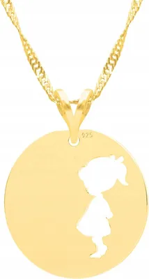 Image de Collier en or avec motif fille, fille, femme, argent 925