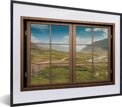 Produktbild von MuchoWow® MuchoWow® Gerahmtes Poster Ausblick - Natur - Landschaft 40x30 cm - Poster mit zchwarzem Bilderrahmen - Bilderrahmen - Poster im Rahmen