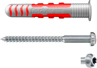 Zdjęcie produktu dla Fischer DuoSeal 8 x 48 S PH TX A2, Kotwa rozprężna, Cegła, Beton, Blok gipsowy, Płyta gipsowo-włóknowa, Płyta gipsowa, Nylon, Czerwony, Srebrny, TX30, ETAG 022, DIN 18534