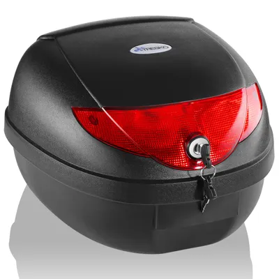 Produktbild von TRESKO Topcase mit Reflektor 24 Liter Motorradkoffer Top Case Motorrad Roller Rollerkoffer Koffer
