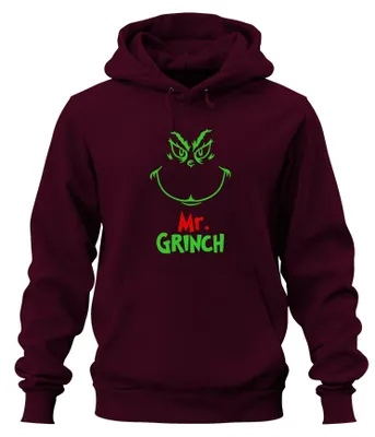 Produktbild von Mr. Grinch Weihnachten Lustig Weihnachtsgeschenk Hoodie Kapuzenpullover, Burgundy, 3XL