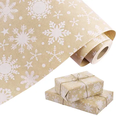 Immagine prodotto di Carta da regalo con fiocchi di neve, 43 cm x 15 m