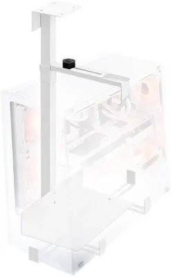 Productafbeelding van Unyqoos® Verstelbare computerbeugel van staal – Kan onder een bureau of aan een muur worden bevestigd, ruimtebesparend, geschikt voor een gewicht tot 30 kg, breedte 131–229 mm, diepte 300–500 mm, hoogte tot 545 mm
