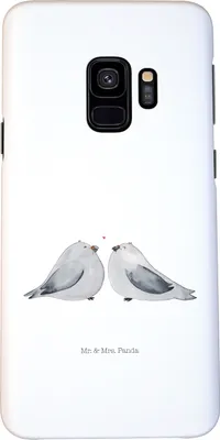 Produktbild von Mr. & Mrs. Panda Samsung Galaxy S9 Handyhülle Turteltauben Liebe - Weiß - Geschenk, Hochzeitstag, Tauben, Smartphone Hülle, Freundin, Cover, Jahrestag, Handy Schutzhülle