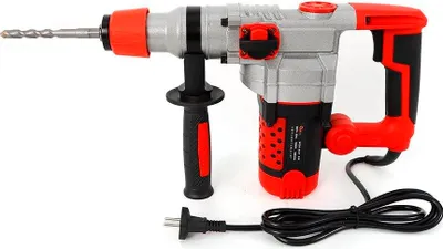 Image de Marteau perforateur électrique - Perforateur-burineur multifonctions - Moteur sans balais - 2200 W - 0-930 tr/min - 3300 coups/min - Prise UE 220 V - Rouge