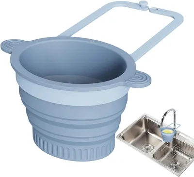 Produktbild von Wandmontierter, faltbarer Ablaufkorb für Spülbecken, multifunktional, Silikon, für Küche und Camping
