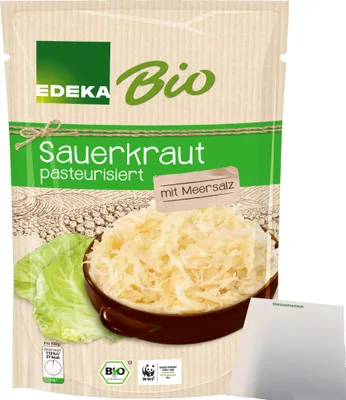 Produktbild von Edeka  Sauerkraut würzig mit Meersalz (520g Packung) + usy Block
