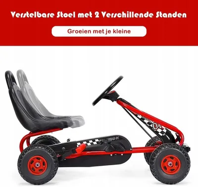 Zdjęcie produktu dla Gokart Z Regulowanym Siedziskiem Z Hamulcem Ręcznym Do 30Kg Pojazd Pedałowy